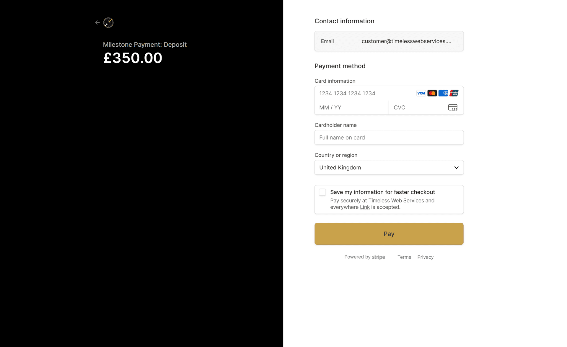 Ecommerce Milestone Payments